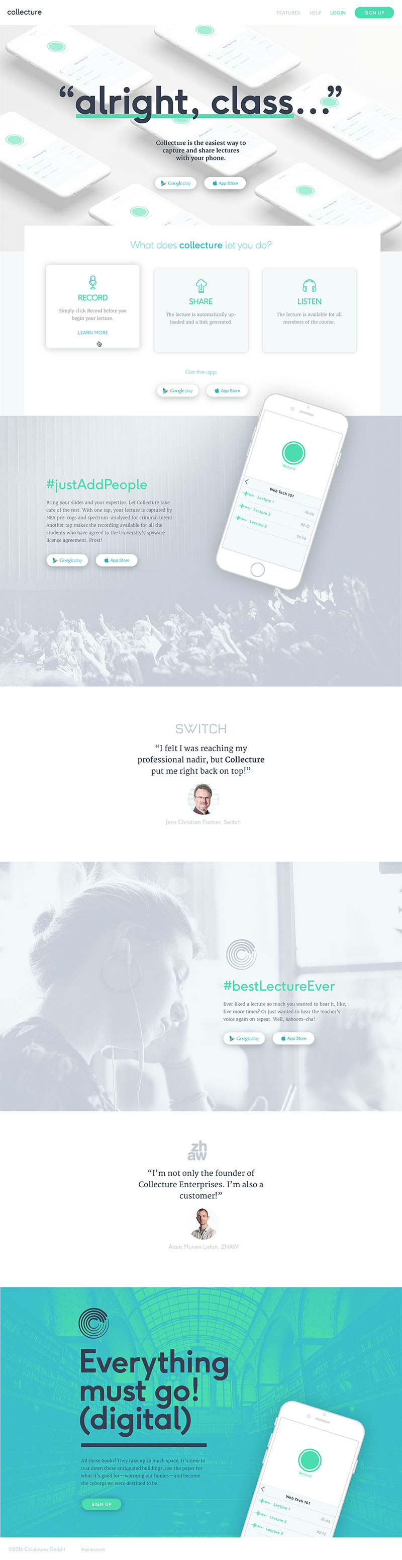 Collecture Landing Page